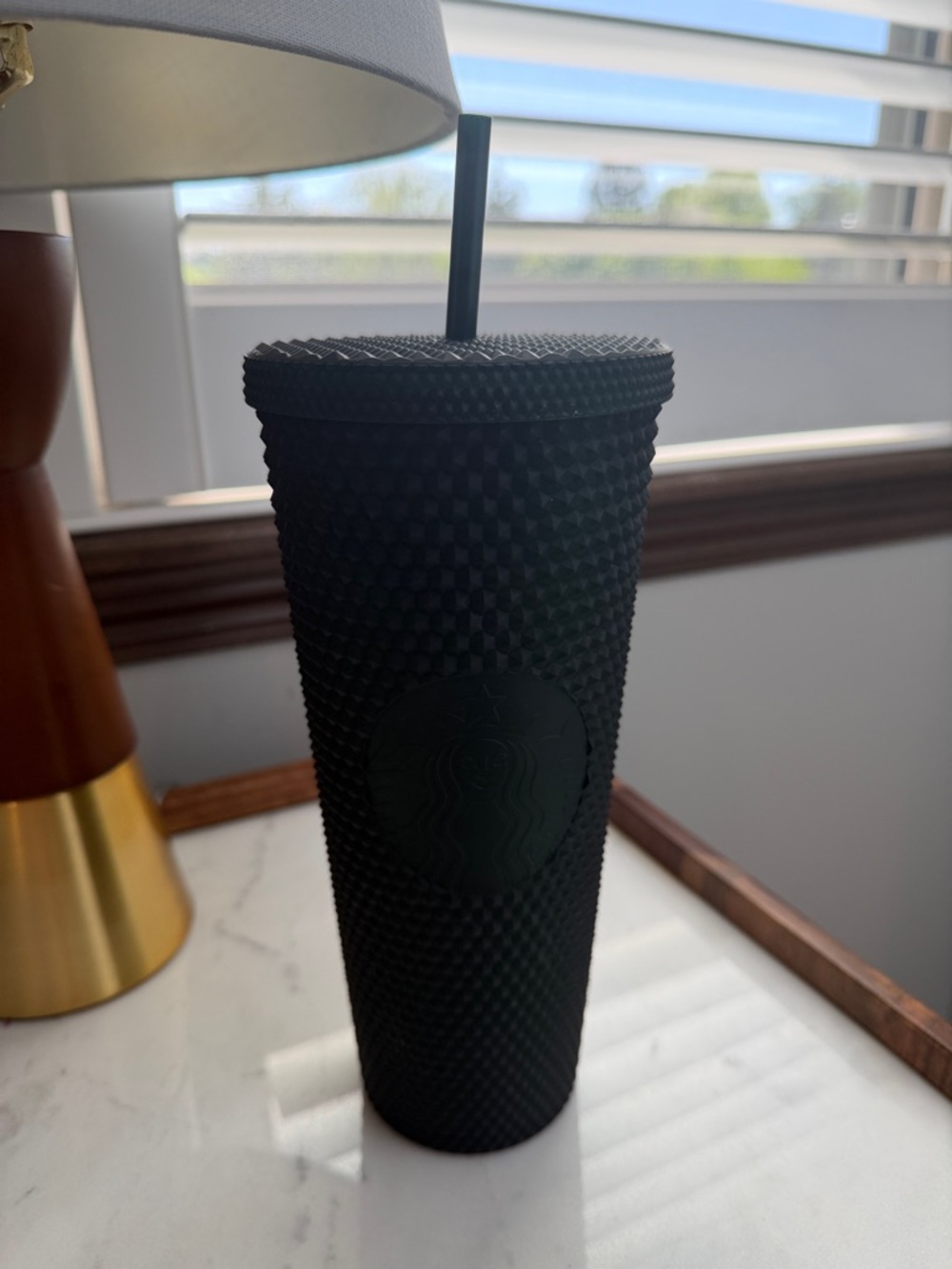 Starbucks Matte Black Studded Cold Cup with Black Straw